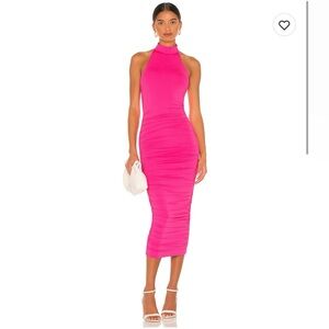 Revolve superdown Mallory High Neck Dress in Hot Pink